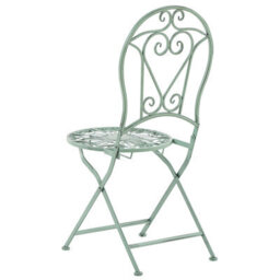 Beliani Outdoor Bistro Set Green Metal - 2 Folding Chairs And Round Table, Compact Balcony Furniture - thumbnail 7