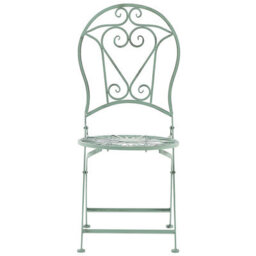 Beliani Outdoor Bistro Set Green Metal - 2 Folding Chairs And Round Table, Compact Balcony Furniture - thumbnail 6
