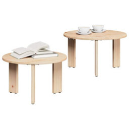 Berkfield Coffee Table 2 Pcs Natural 47.5 X 47.5 X 27 Cm Solid Pine Wood - thumbnail 3