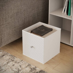 Urbn-Living Grey, White - Asymmetrical 8 Cube Bookcase Unit W/ 6 Drawer Inserts - thumbnail 4