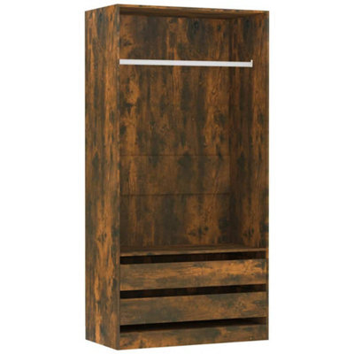 Berkfield Stylish Wardrobe Smoked Oak 100X50X200 Cm Engineered Wood