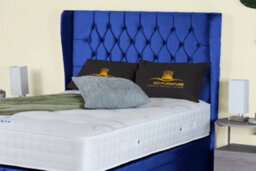 UKBEDFURNITURE Edwina Plush Blue End Opening Divan Ottoman Bed With 54 Inch Headboard - thumbnail 3