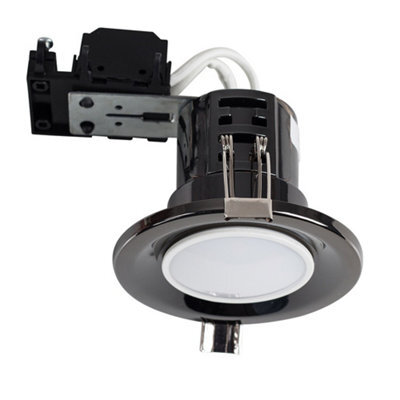 Valuelights Downlight Fire Rated Black Chrome Ceiling Light Fitting 6 Pack - image 1