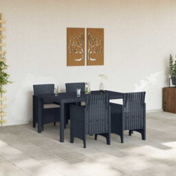 Berkfield Garden Dining Set 5 Pcs Anthracite - thumbnail 3