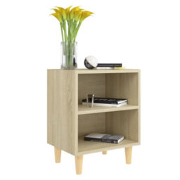 Berkfield Bed Cabinet With Solid Wood Legs Sonoma Oak 40X30X50 Cm - thumbnail 3