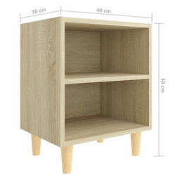 Berkfield Bed Cabinet With Solid Wood Legs Sonoma Oak 40X30X50 Cm - thumbnail 6