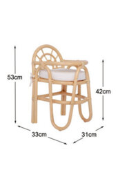 Nordlys Rattan Baby High Chair Beige Exotic Boho Bedroom - thumbnail 6