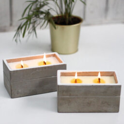 Serenityy Large Concrete Wooden Wick Candle 850G - Spiced South Sea Lime - Natural Finish - thumbnail 6