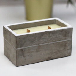 Serenityy Large Concrete Wooden Wick Candle 850G - Spiced South Sea Lime - Natural Finish - thumbnail 3