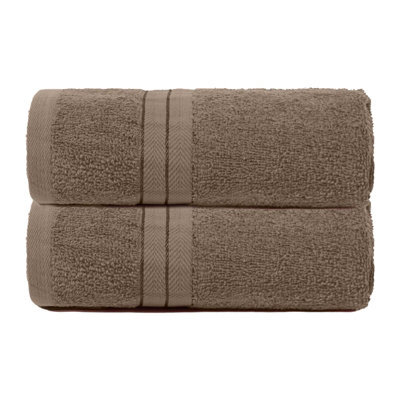 Ohs 2 Pack Of 100% Cotton Hand Towel, 50 X 80Cm - Mocha - image 1