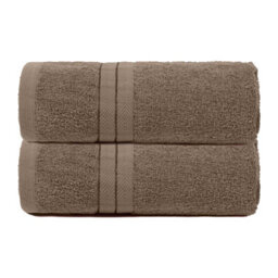 Ohs 2 Pack Of 100% Cotton Hand Towel, 50 X 80Cm - Mocha - thumbnail 1