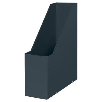 Leitz Cosy Velvet Grey Cardboard Home Office Desk Storage Organiser A4 Paper Holder Open Top Foldable Click & Store Magazine File - image 1