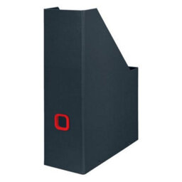 Leitz Cosy Velvet Grey Cardboard Home Office Desk Storage Organiser A4 Paper Holder Open Top Foldable Click & Store Magazine File - thumbnail 2