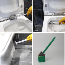 Divchi Toilet Brushes & Holders Bathroom Accessory  Cleaning Products  Silicone  Deep Cleaner  Holder Set (Green) - thumbnail 6