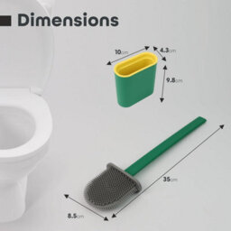 Divchi Toilet Brushes & Holders Bathroom Accessory  Cleaning Products  Silicone  Deep Cleaner  Holder Set (Green) - thumbnail 5