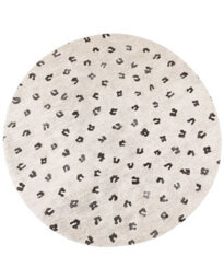 Beliani Round Rug 140 Cm Diameter - Light Beige Cotton-Blend With Subtle Animal Motif - thumbnail 2