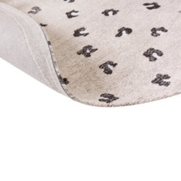Beliani Round Rug 140 Cm Diameter - Light Beige Cotton-Blend With Subtle Animal Motif - thumbnail 6