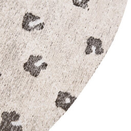Beliani Round Rug 140 Cm Diameter - Light Beige Cotton-Blend With Subtle Animal Motif - thumbnail 3