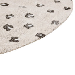 Beliani Round Rug 140 Cm Diameter - Light Beige Cotton-Blend With Subtle Animal Motif - thumbnail 5