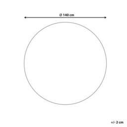 Beliani Round Rug 140 Cm Diameter - Light Beige Cotton-Blend With Subtle Animal Motif - thumbnail 4