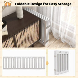 Costway 4-Panel Dog Gate Freestanding Pet Fence Folding Safety Barrier W/ 2 Removable Feet - thumbnail 6