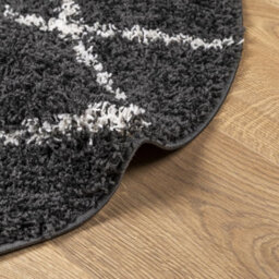 Berkfield Shaggy Rug Pamplona High Pile Modern Black And Cream Size  280 Cm - thumbnail 6