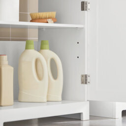 Sobuy Bzr18-W, Under Sink Storage Bathroom Cabinet Bathroom Storage Unit With Doors And Adjustable Shelf, White - thumbnail 8