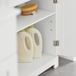 Sobuy Bzr18-W, Under Sink Storage Bathroom Cabinet Bathroom Storage Unit With Doors And Adjustable Shelf, White - thumbnail 7