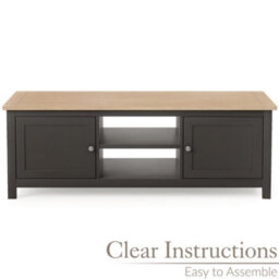 Christow Coffee Table Oak-Effect Top Cupboards & Shelves Charcoal H40Cm X W115Cm X D60Cm - thumbnail 4