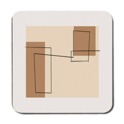 Benjamin Tate Design Set Of 12 Abstract Geometric Placemat And Coaster Set With Wood Base Exclusive Designer Print - thumbnail 3