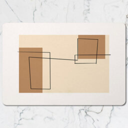 Benjamin Tate Design Set Of 12 Abstract Geometric Placemat And Coaster Set With Wood Base Exclusive Designer Print - thumbnail 2