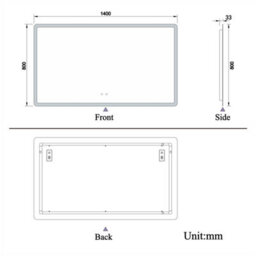 Probaty Bathrooms 1400X800mm Bathroom 3 Colors Dimmable Led Mirror With Bluetooth And Memory Function,anti-Fog Wall Mounted Vanity Backlit Mirror - thumbnail 9
