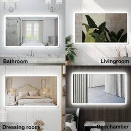 Probaty Bathrooms 1400X800mm Bathroom 3 Colors Dimmable Led Mirror With Bluetooth And Memory Function,anti-Fog Wall Mounted Vanity Backlit Mirror - thumbnail 6