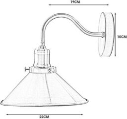 " Retro Industrial Wall Light Swan Neck Arm, Yellow Brass Conical Shade Wired Wall Light" - thumbnail 2