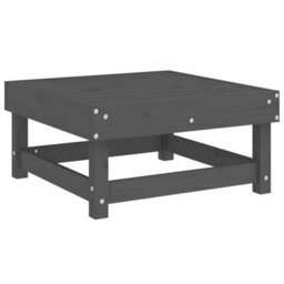 Berkfield Garden Footstool With Cushion Grey Solid Wood Pine - thumbnail 3
