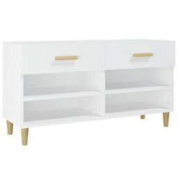 Berkfield Elegant Shoe Cabinet White 102X35X55 Cm Engineered Wood