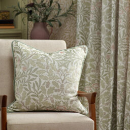 Morris & Co Acorn Multi Floral Jacquard Room Darkening Pencil Pleat Curtain Pair Stone/sage (W)168Cm X (D)183Cm - thumbnail 4