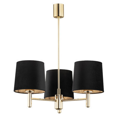 Luminosa Lighting Luminosa Ponte Plus Multi Arm Pendant Ceiling 3 Light Black, Dark Brass Steel - image 1