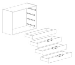 FurniComp LTD Furnicomp Carter 4 Drawer 110Cm Chest Of Drawers - White Oak & Cadiz - thumbnail 3