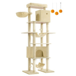 LEDREM 201 Cm Tall Cat Tree, Xxl Large Cat Tower For Indoor Cats, Multi-Level Cat Condo With 4 Scratching Posts, 2 Hammocks, A Perch - thumbnail 3