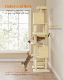 LEDREM 201 Cm Tall Cat Tree, Xxl Large Cat Tower For Indoor Cats, Multi-Level Cat Condo With 4 Scratching Posts, 2 Hammocks, A Perch - thumbnail 7