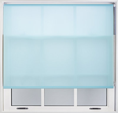 Furnished Daylight Roller Blinds - Duck Egg Blue Trimmable Blind For Windows And Doors (W)70Cm (L)165Cm - image 1