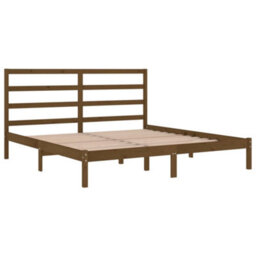 Berkfield Bed Frame Honey Brown Solid Wood Pine 200X200 Cm - thumbnail 4