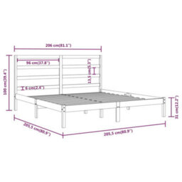 Berkfield Bed Frame Honey Brown Solid Wood Pine 200X200 Cm - thumbnail 6