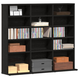 Walplus Cd Cabinet Black Oak 100X23X89.5 Cm Engineered Wood - thumbnail 4