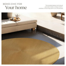 Tectake Rug Raya - Jute Look, Boho Style, Indoor And Outdoor Use, Durable   160 Cm - Brown - thumbnail 4