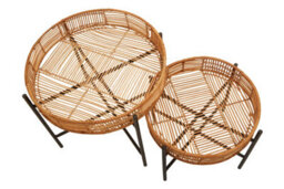 Orsina Batu Set Of 2 Natural Rattan Side Tables - thumbnail 5