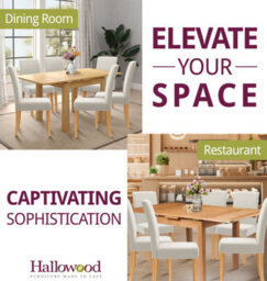 Hallowood Furniture Waverly Oak Small Extending Table With 6 Upholstered Straight Back Beige Chair With Oak Legs - thumbnail 6