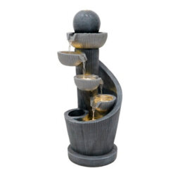MonsterShop Outdoor Water Feature Garden Fountain Led Plug-In Pump Spiral Springs - thumbnail 2