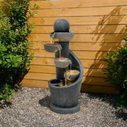 MonsterShop Outdoor Water Feature Garden Fountain Led Plug-In Pump Spiral Springs - thumbnail 4
